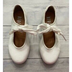White Bloch Little Girl Toddler Tap Dance Dancing Shoes, Size 10.5